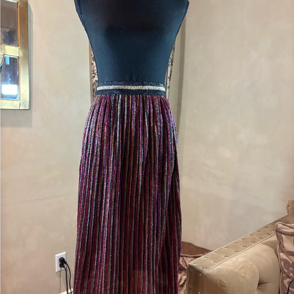 Topshop Purple and Gold Maxi Skirt
